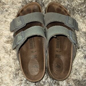 BIRKENSTOCK GREY VEGAN LEATHER SIZE 38